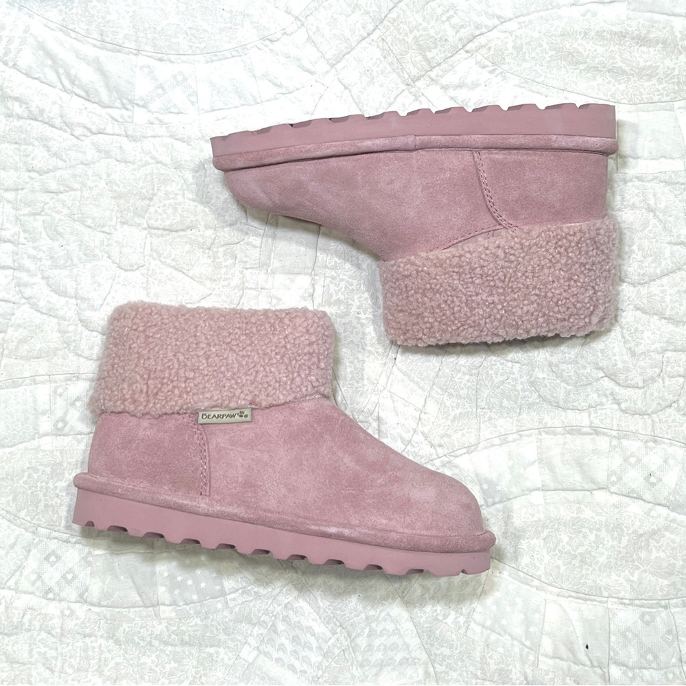 BearPaw Blush Suede Ankle Boots